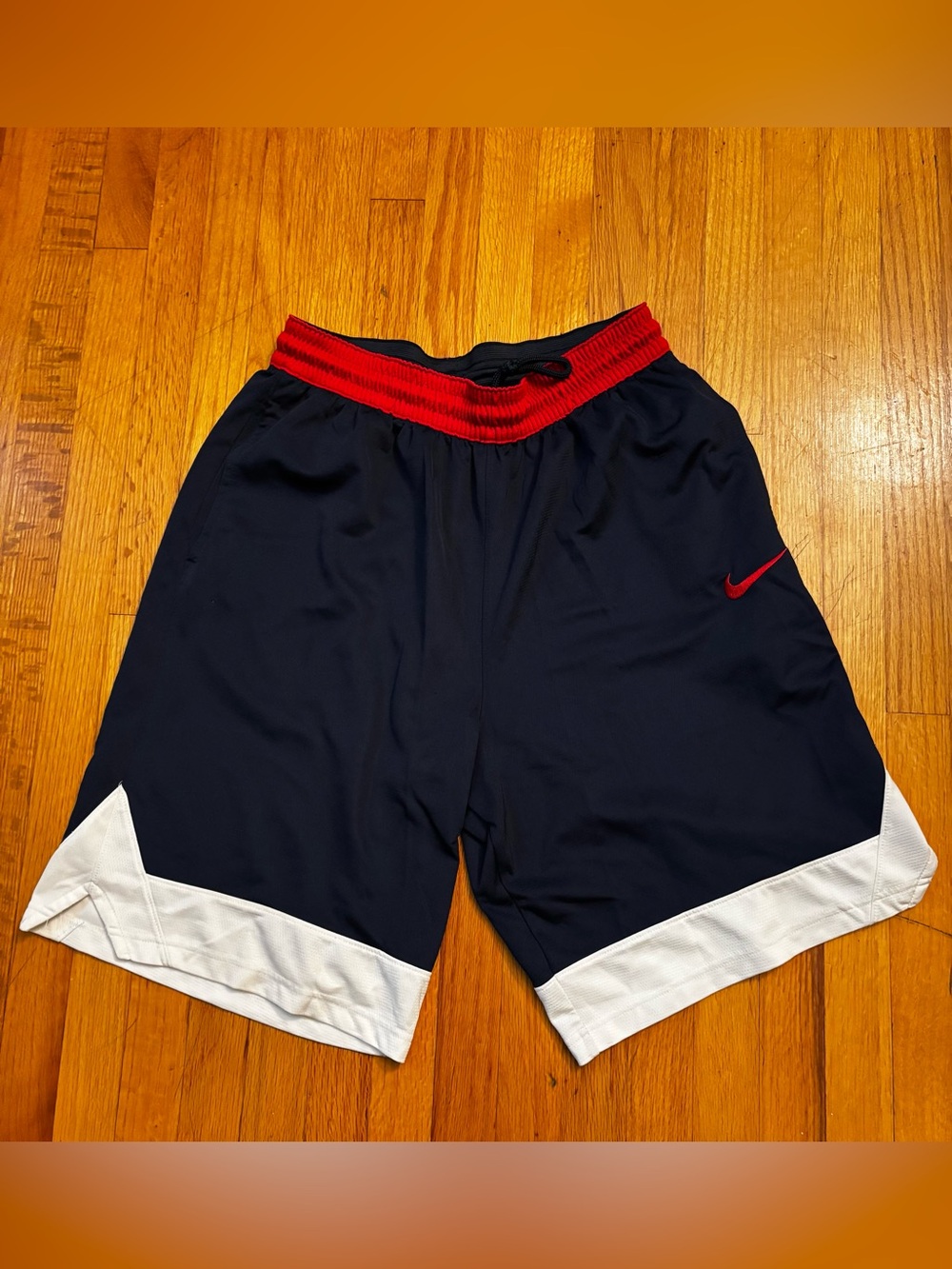 Nike Dri-FIT Men’s Basketball Athletic Shorts L Blue/Red/White Colorblock